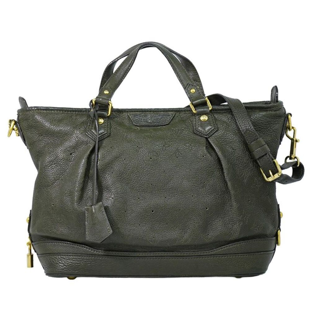 Louis Vuitton Stellar Mahina Leather Khaki Leather Handbag